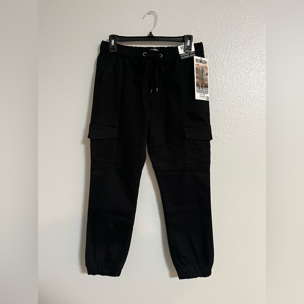 Rewash Brand Cargo Joggers. Color: Black. Size: Medium.